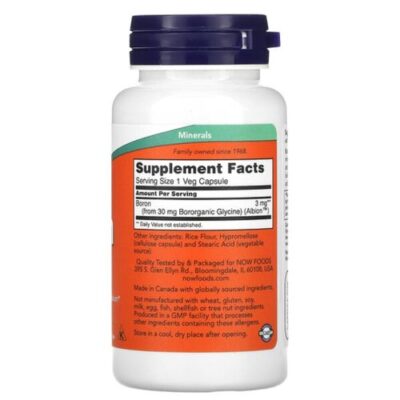Now Foods - Boron 3mg - 100 Capsules – Image 2