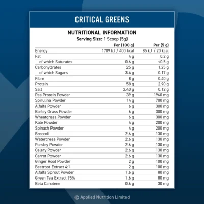 Critical Greens 50 Servings ,Applied Nutrition – Image 2
