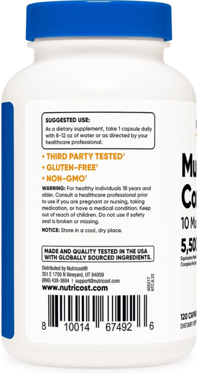 Nutricost Mushroom Complex Supplement, 120 Capsules – Image 3