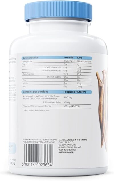 Osavi – Ashwagandha Extra 400 mg – 180 capsules – Image 2