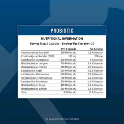 Applied Nutrition - Probiotic, Formule Avancée Multi-Souches - 60 Capsules – Image 2