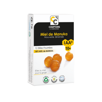 Comptoirs et Compagnies - Billes Fourrées au Miel de Manuka 48G